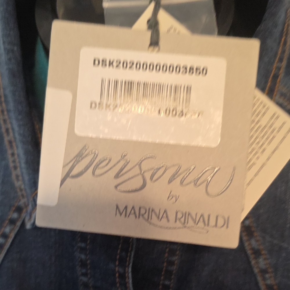 NWT Persona Marina Rinaldi Stylish Blue Denim Dress US 14 - Picture 4 of 7